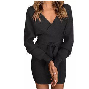 SEXYSHINE V-Neck L/S Sweater Dress NWT Sz S/M